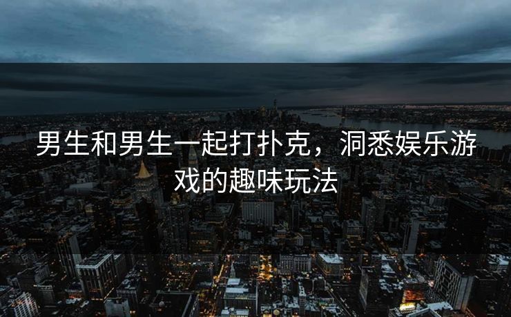 男生和男生一起打扑克,洞悉娱乐游戏的趣味玩法 男生和男生一起打扑克,洞悉娱乐游戏的趣味玩法