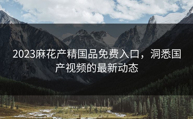 2023麻花产精国品免费入口，洞悉国产视频的最新动态
