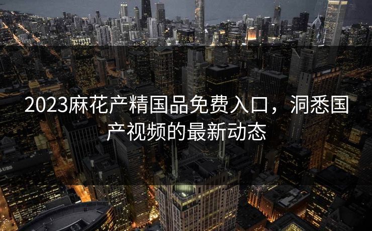 2023麻花产精国品免费入口，洞悉国产视频的最新动态